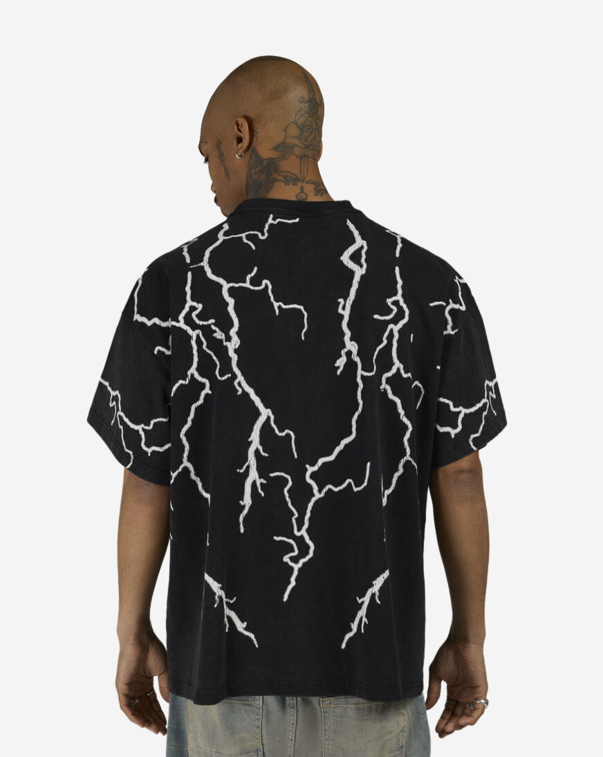 Shop Hasta Muerte Muerte Bolts Boxy Tee MUERTEBLT-01 black
