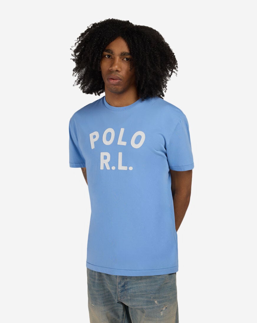 Shop Polo Ralph Lauren Logo Jersey T-Shirt 710B20222005-BLU blue