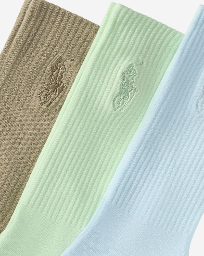 Polo Ralph Lauren Washed 3Pk Crew Socks (L) 821579PK-463 Multi 2
