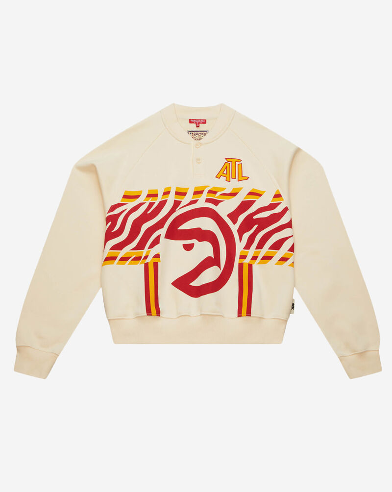 Mitchell  Ness Melody Eshani Raglan Pullover Atlanta Hawks OJPO6354-AHAYYPPPOFWH White 1