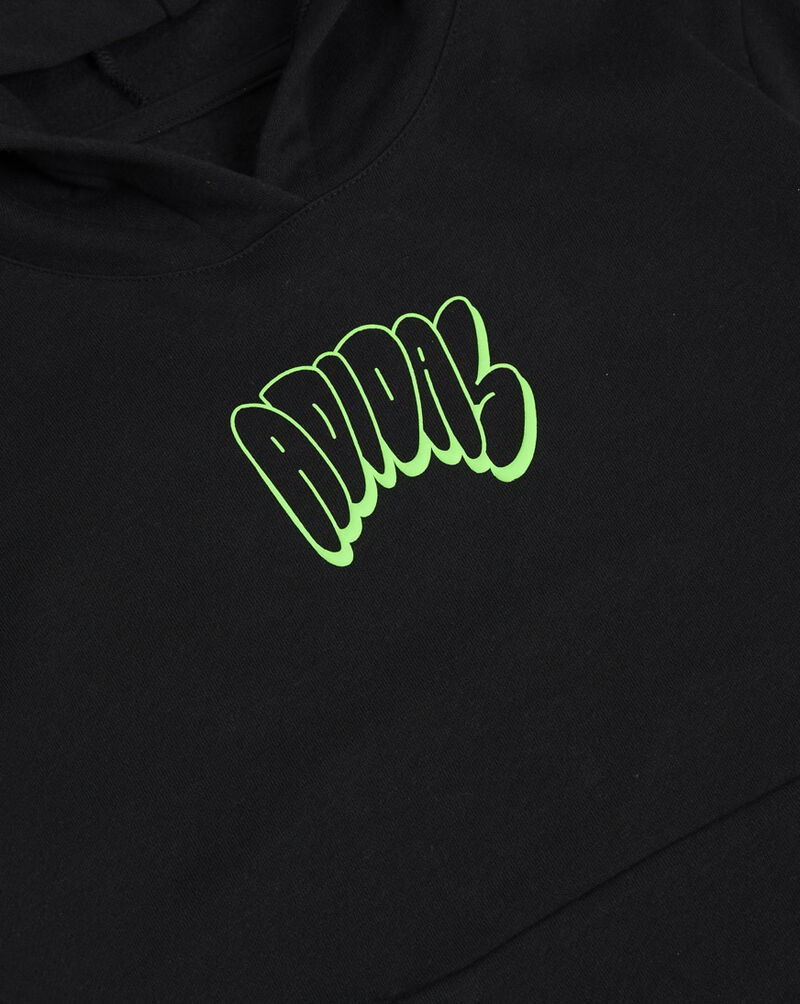 adidas Boys' Puff Multi Logo Back Hit Fleece Hoodie AA10721-AK04 Black 3