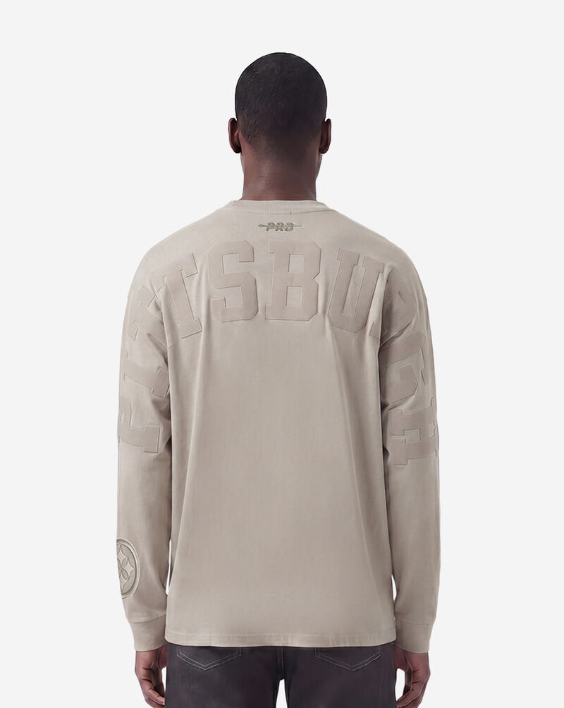 PRO STANDARD Pittsburgh Steelers Wingspam Drop Shoulder Long Sleeve Tee FPS2410446-TAU Beige 2