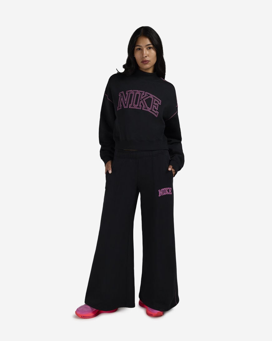 Shop Nike NSW Phoenix Fleece Mock-Neck Sweatshirt IM7490-010 black