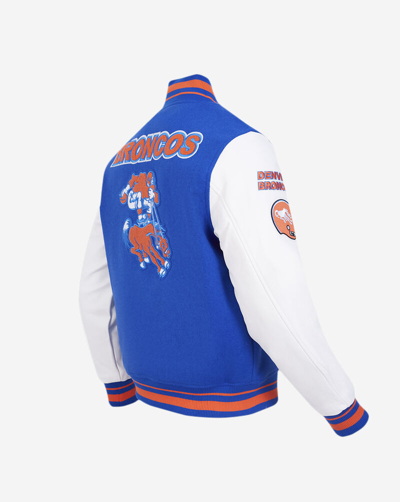 PRO STANDARD Denver Broncos Retro Classic Rib Wool Varsity Jacket FDB643428-RYO Blue 3