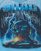 First Row Kids' 3/4 Sleeve Skull Terry Rhinestone Tee FRBM1047 Blue 2