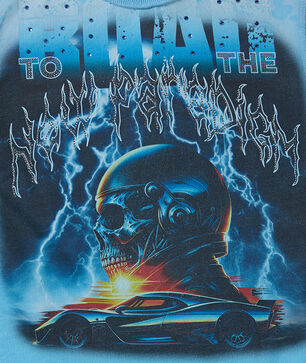 Kids' 3/4 Sleeve Skull Terry Rhinestone Tee