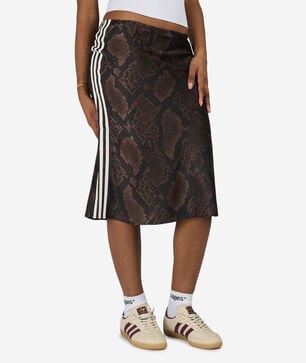 Snake Print Satin Skirt