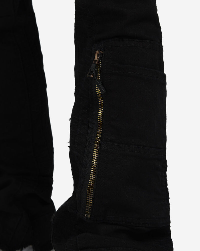 Stacked Herringbone Twill Cargo Pant