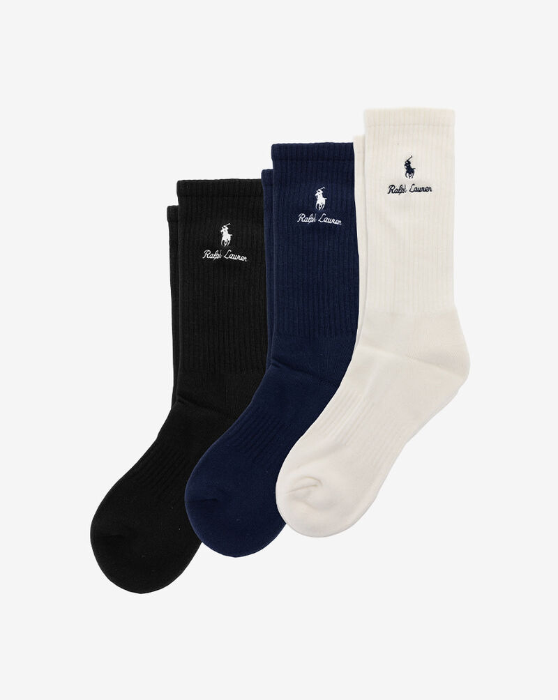 Polo Ralph Lauren Double Logo 3Pk Crew Socks (L) 821654PK-110 Multi 1