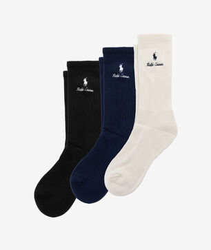 Double Logo 3Pk Crew Socks (L)