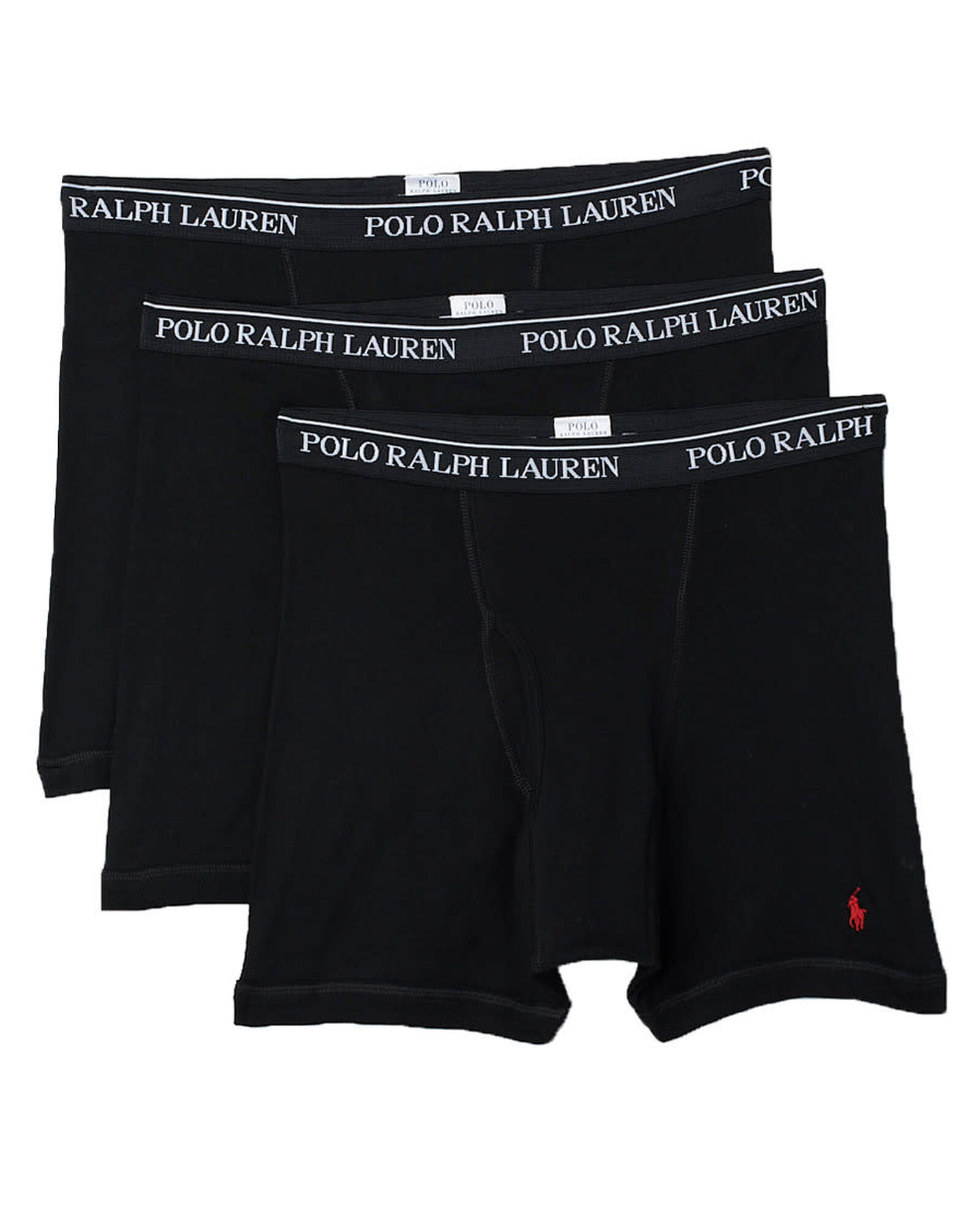 Shop Polo Ralph Lauren 3PK Cotton Boxer Briefs RCBBP3PBD black