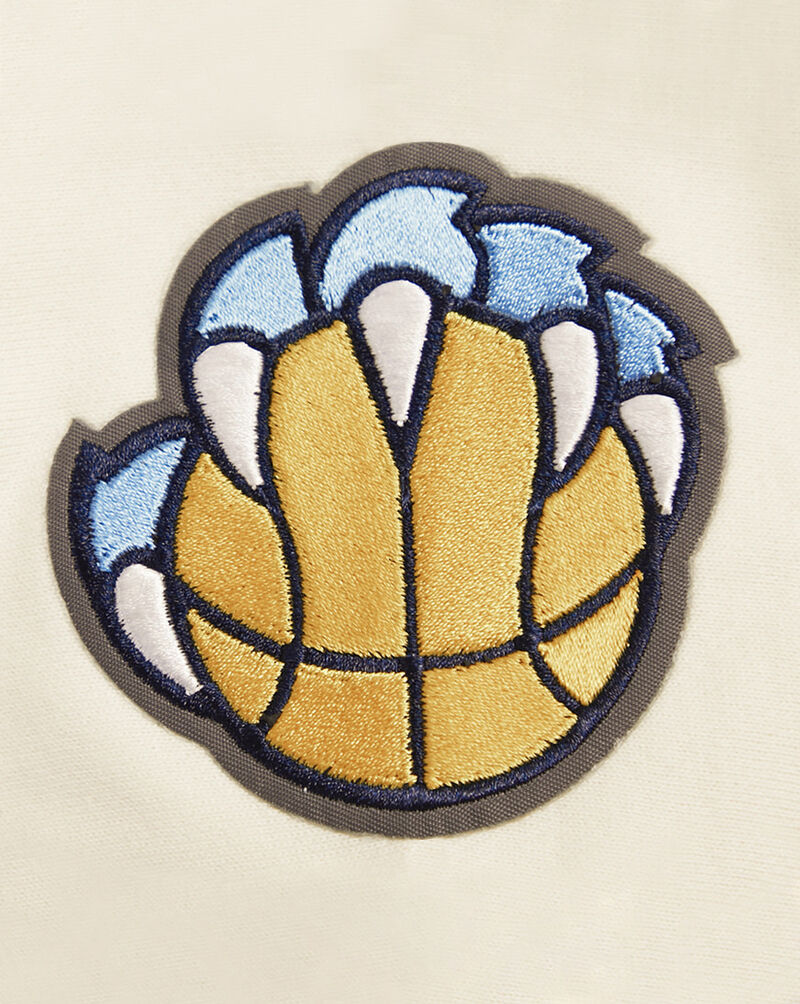 PRO STANDARD Memphis Grizzlies Retro Classic Rib Fleece Cropped Pullover Hoodie BMGC58907-EUN cream 2