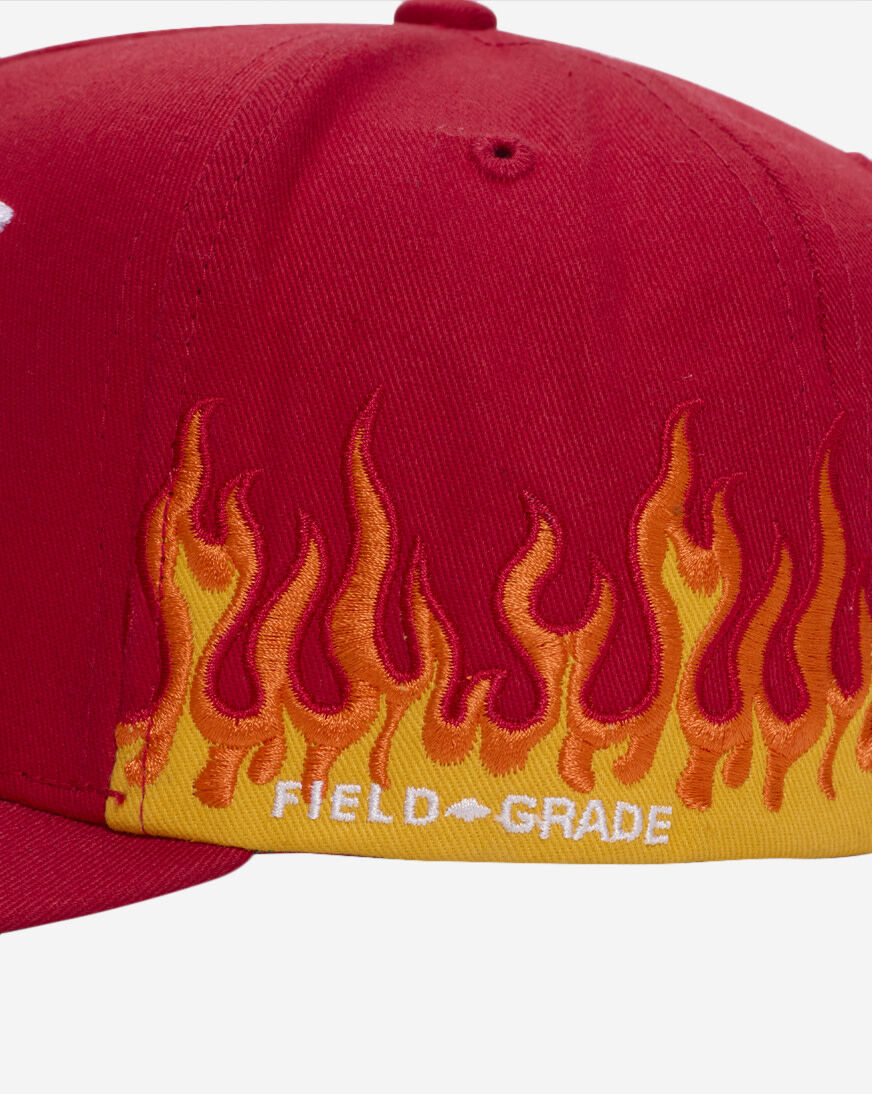Shop Field Grade Everything Is F Flame Twill Trucker 1005203 red