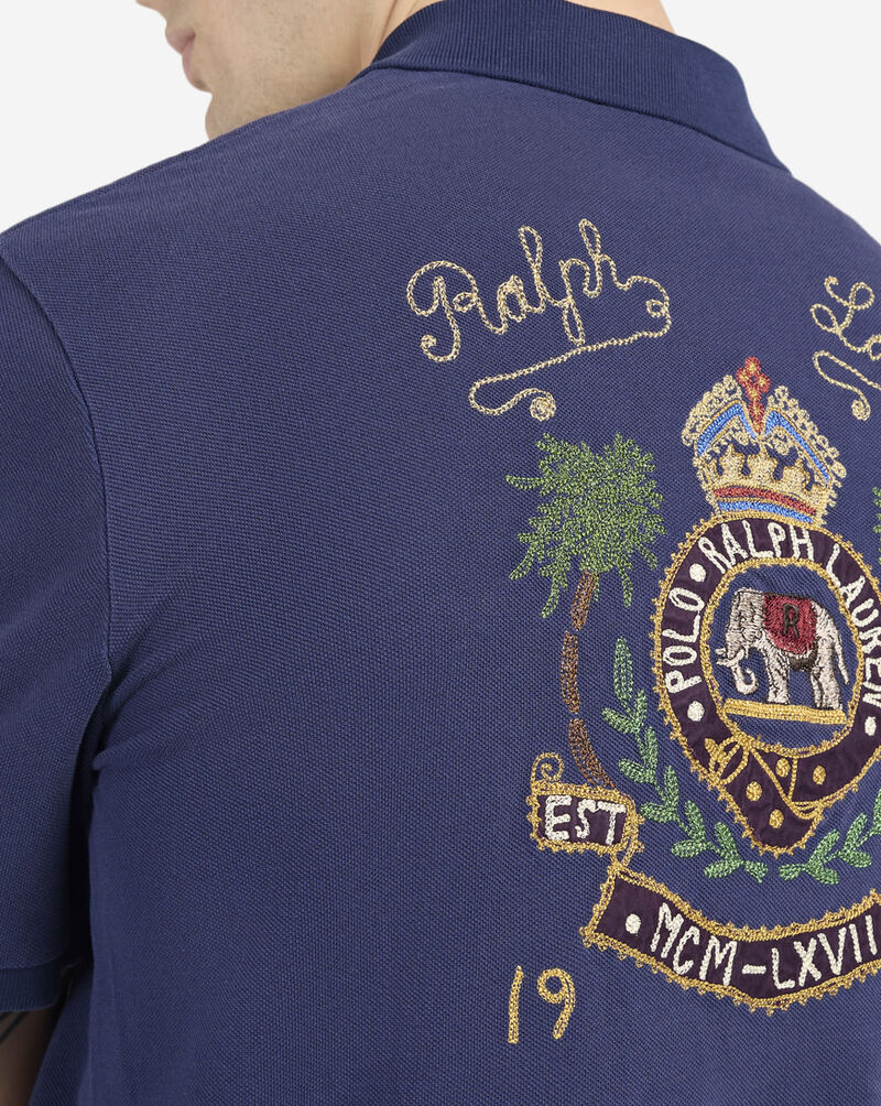 Polo Ralph Lauren Mesh Polo Crest Graphic Polo Shirt 710B13534001-COB Blue 3