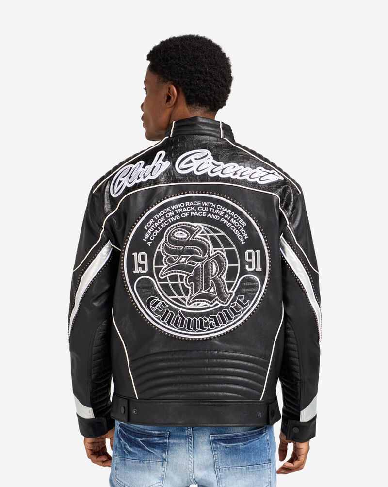 Smoke Rise Club Cricut Racing PU Jacket  WO26F588SN-BLK Black 2