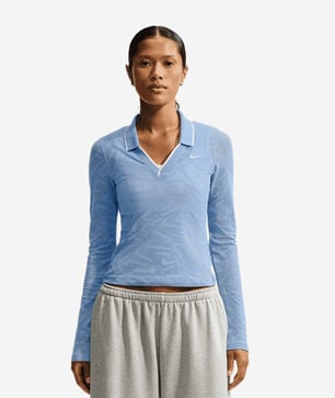 NSW Chill Knit Tight Mod-Cropped Long-Sleeve Lace Top