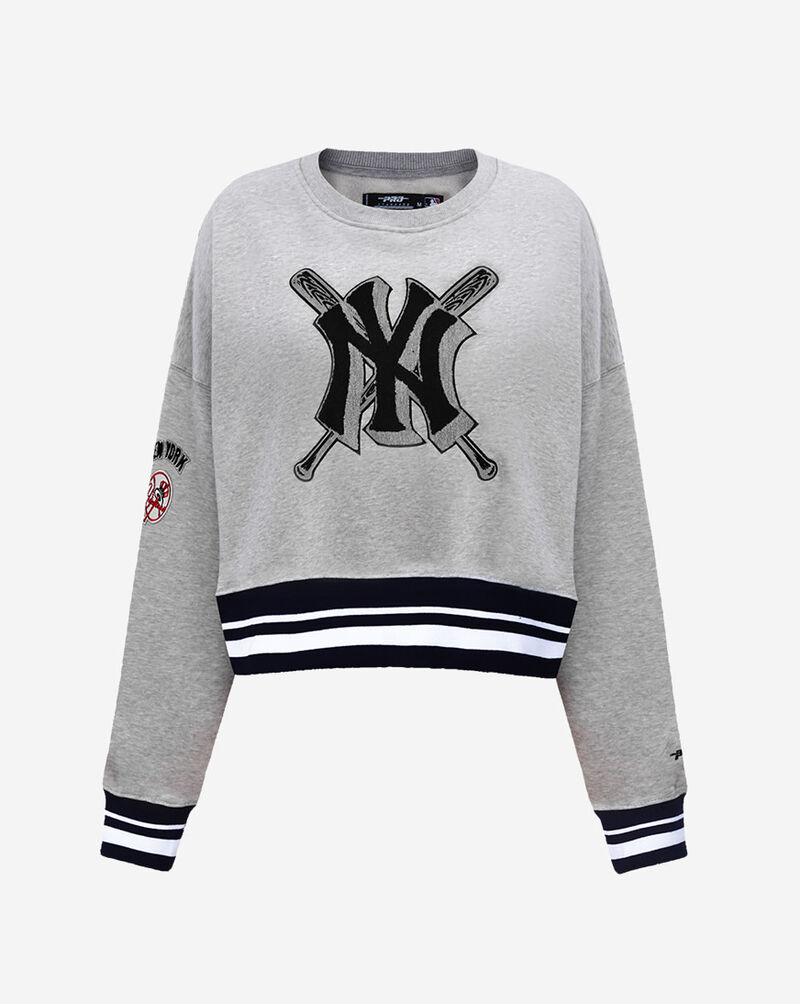 PRO STANDARD New York Yankees Mash Up Rib Fleece Crewneck LNYC314705-HMN Grey 1