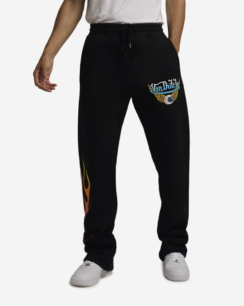 Von Dutch Flames Foil Fleece Pants 4VND3A7054-BLK Black 1