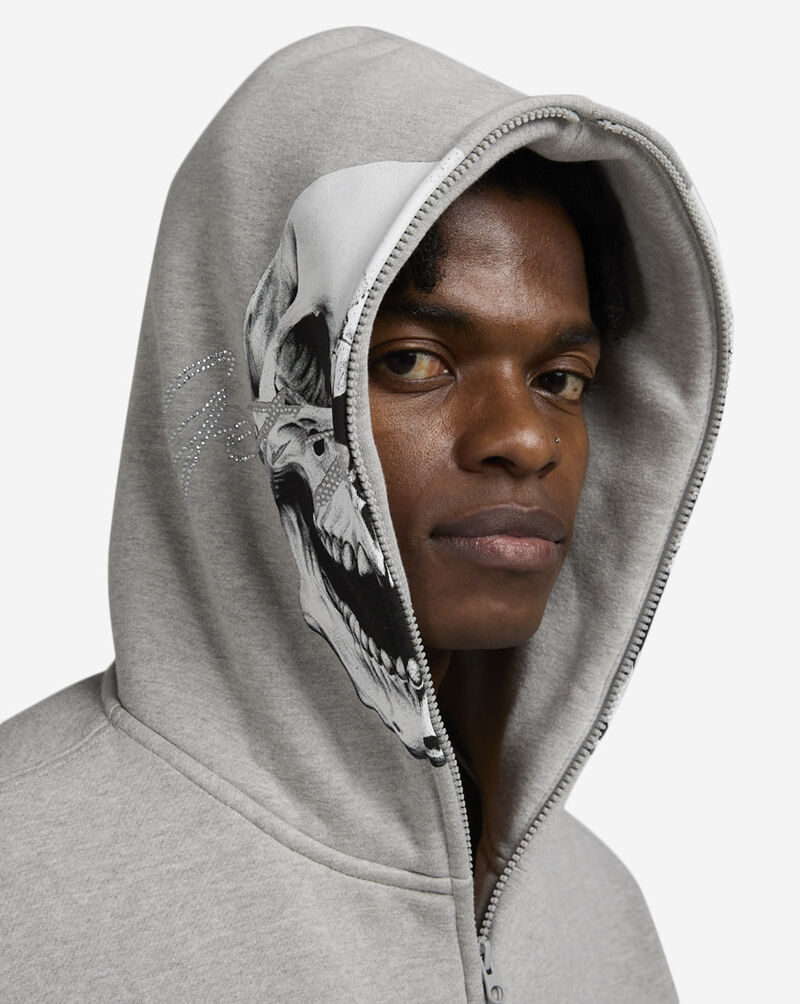 Hasta Muerte Full Zip Skull Hoodie HM0CT002-GRY Grey 4