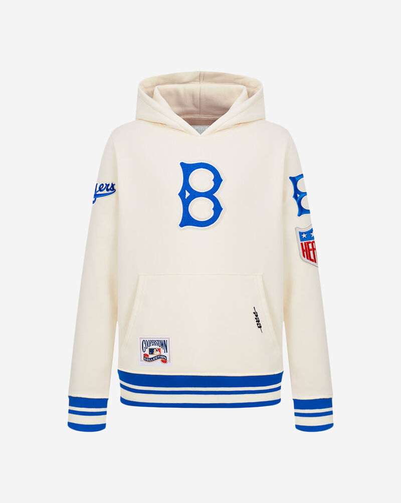 PRO STANDARD Big Boys' Brooklyn Dodgers Retro Classic Rib Fleece Pullover Hoodie LBDB5314485-ERB cream 1