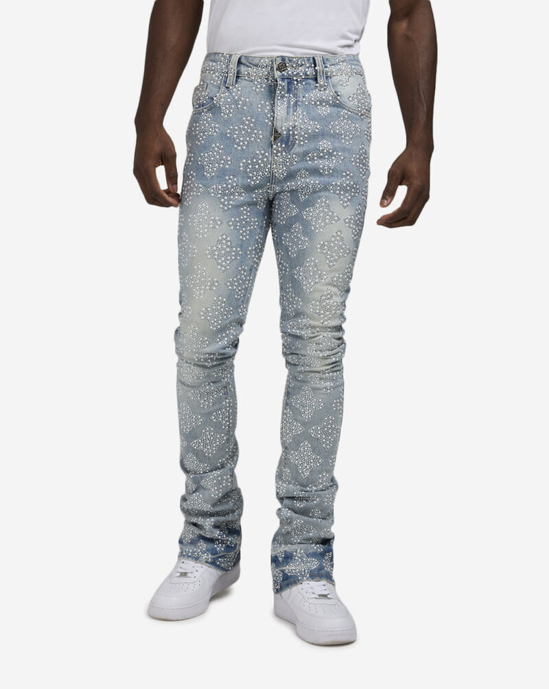 Guapi Embellished Denim Jeans EMBELLISHED-DENIM-AQUA Blue 1