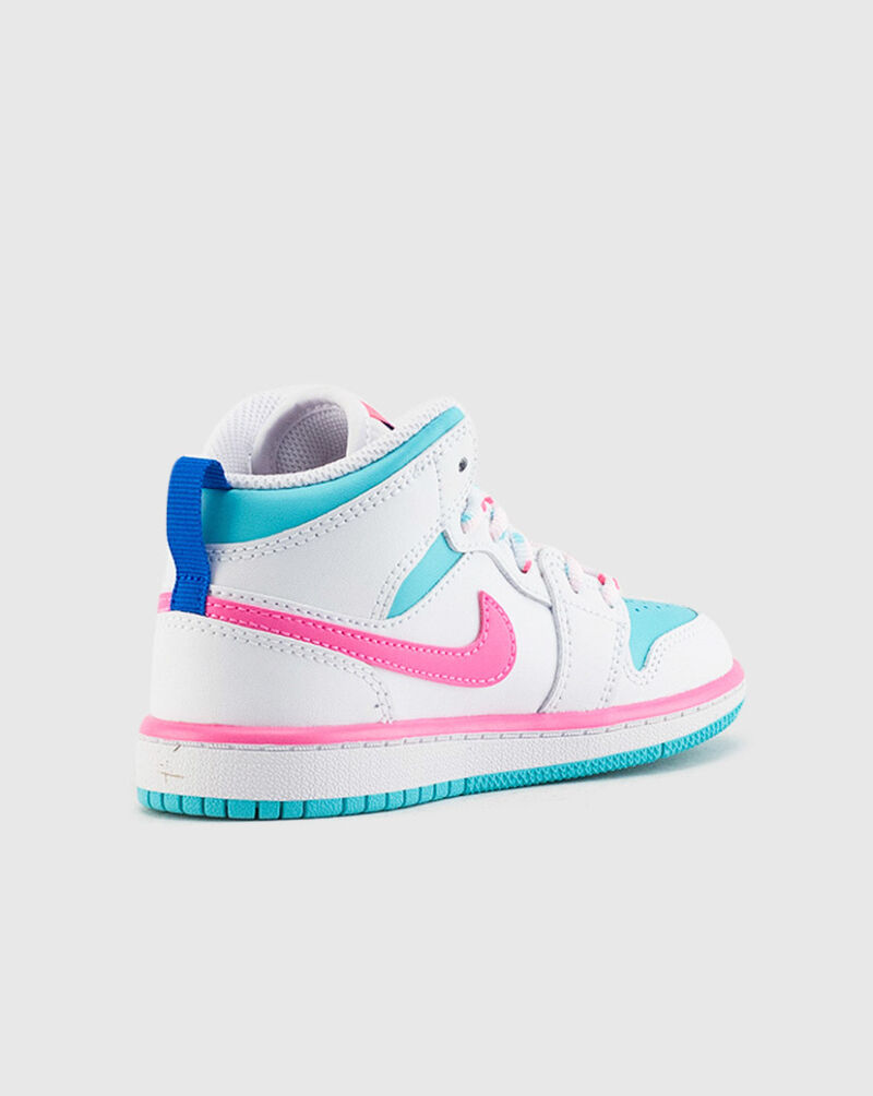Jordan Preschool Air Jordan 1 Mid 640737-102 White 3