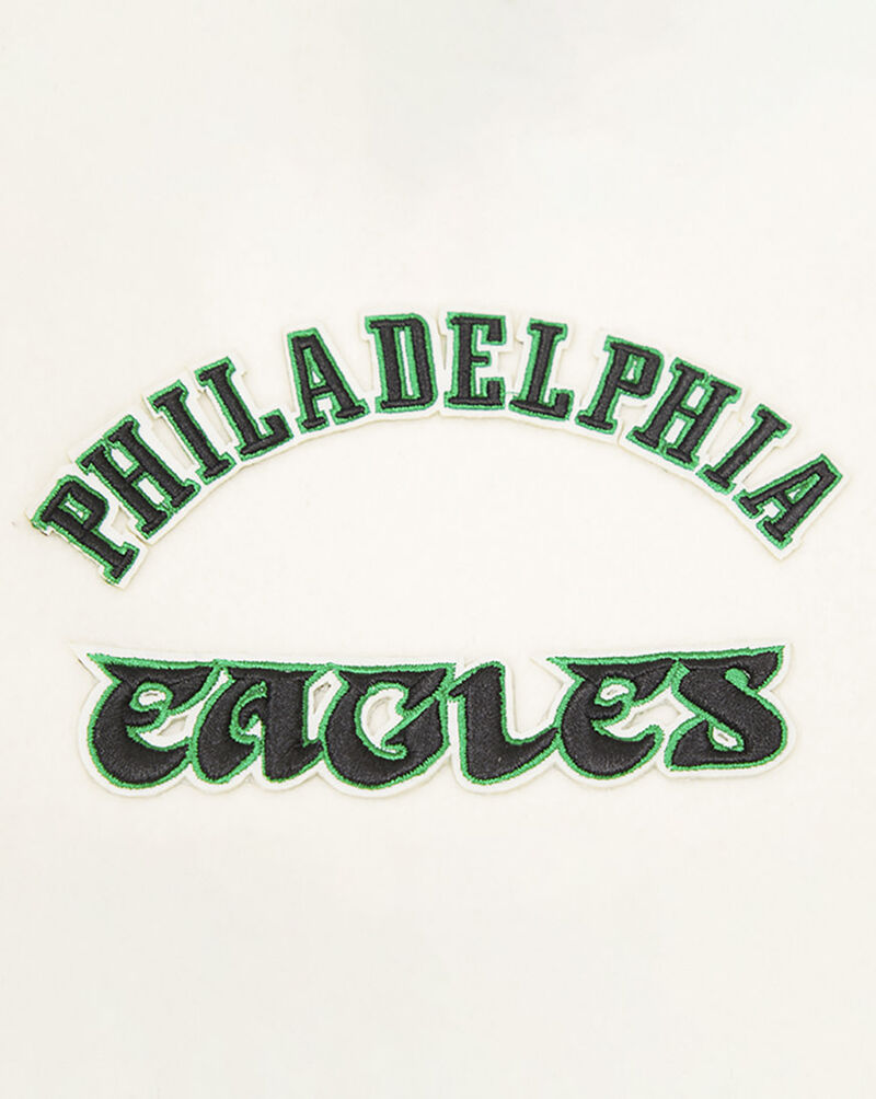 PRO STANDARD Philadelphia Eagles Retro Classic Rib Wool Varsity Jacket FPE643528-EKG cream 2