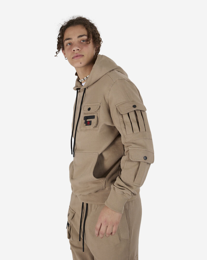 KCGG Multi Pocket Fleece Hoodie PRKT414-LAT Beige 2