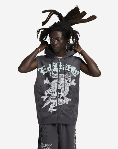 Skull Sleeveless Hoodie