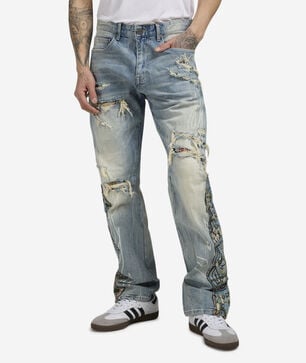 Tapestry Flame Fashion Straight Jeans