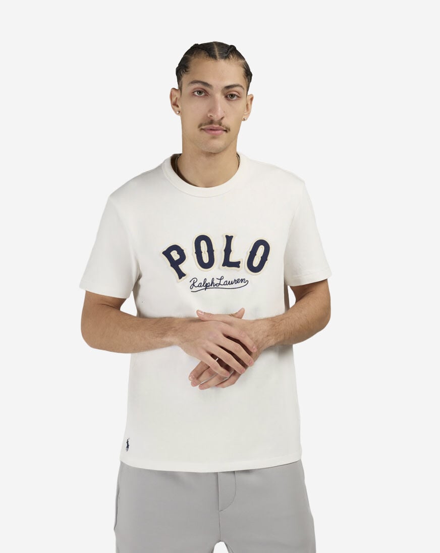 Shop Polo Ralph Lauren Polo Chain Stitched RL Tee 710P07349005-WHT