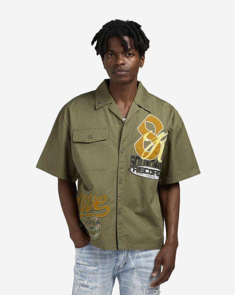 Smoke Rise Crop Wilds Short Sleeve Woven Shirt WH25589SN-GRN Green 1