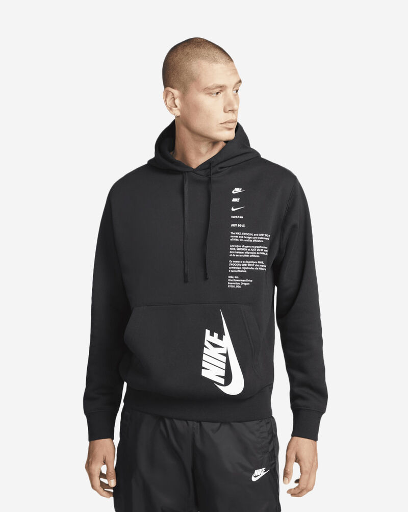 Shop Nike Club and Shoebox Pullover Hoodie DQ5152-010 black | SNIPES USA