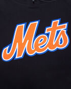 PRO STANDARD New York Mets Classic Chenille Double Knit Short Sleeve Pull Over Hoodie LNM135080-BOR Black 2