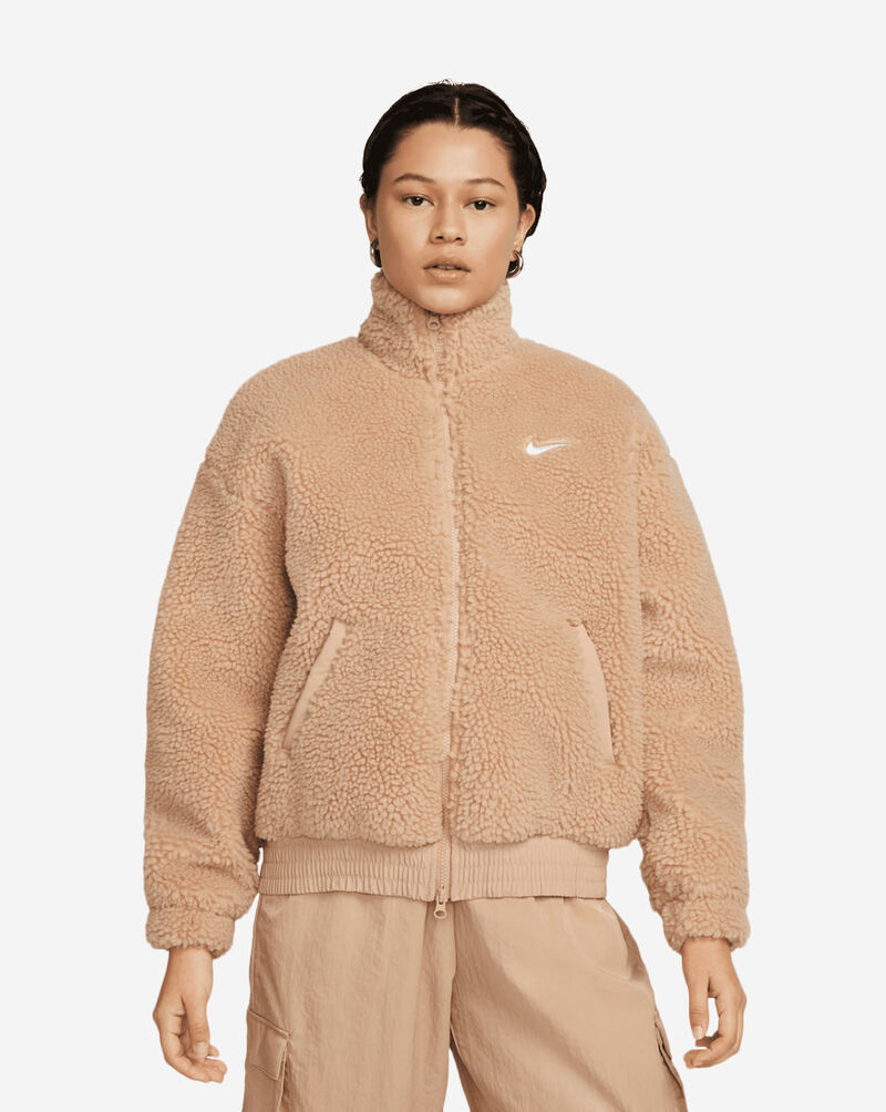 Shop Nike NSW Swoosh Plush Jacket DR5628-200 beige | SNIPES USA