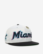 New Era 59Fifty Miami Marlins Satin Fitted Hat 60623220 White 1