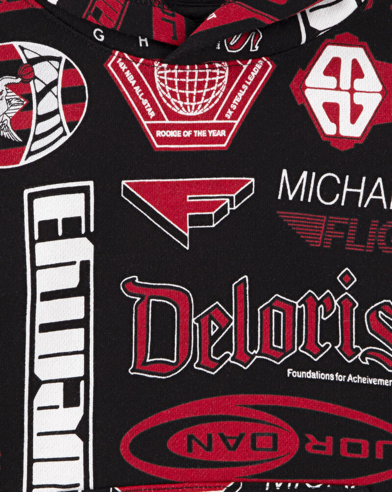 Jordan Little Kids' AOP Fleece Pullover Hoodie 85D601-023 Black 2