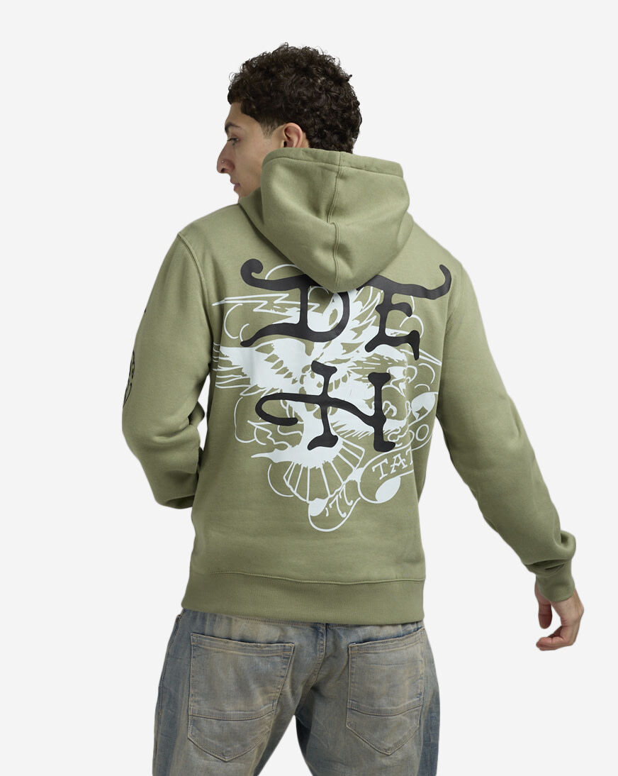 Shop Ed Hardy Panther Snake Hoodie EHM1300-80-OLV green