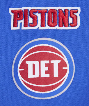 Detroit Pistons Retro Classic Rib Fleece Cropped Pullover Hoodie