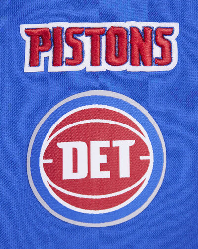 Detroit Pistons Retro Classic Rib Fleece Cropped Pullover Hoodie