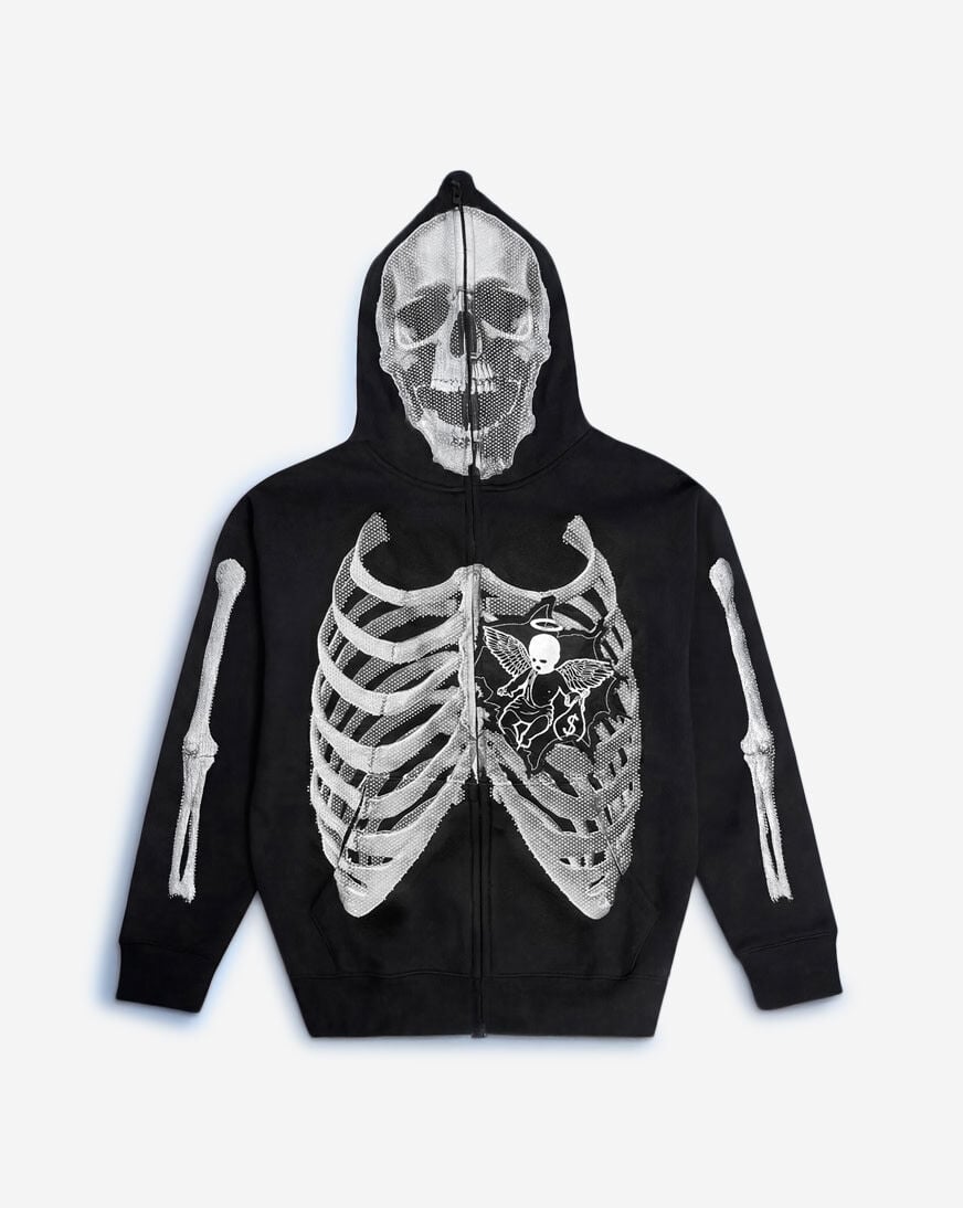 AH MURDERZスカジャン Shop Hasta Muerte Angel Cage Full Zip Hoodie HM-T3ANGELCAGE