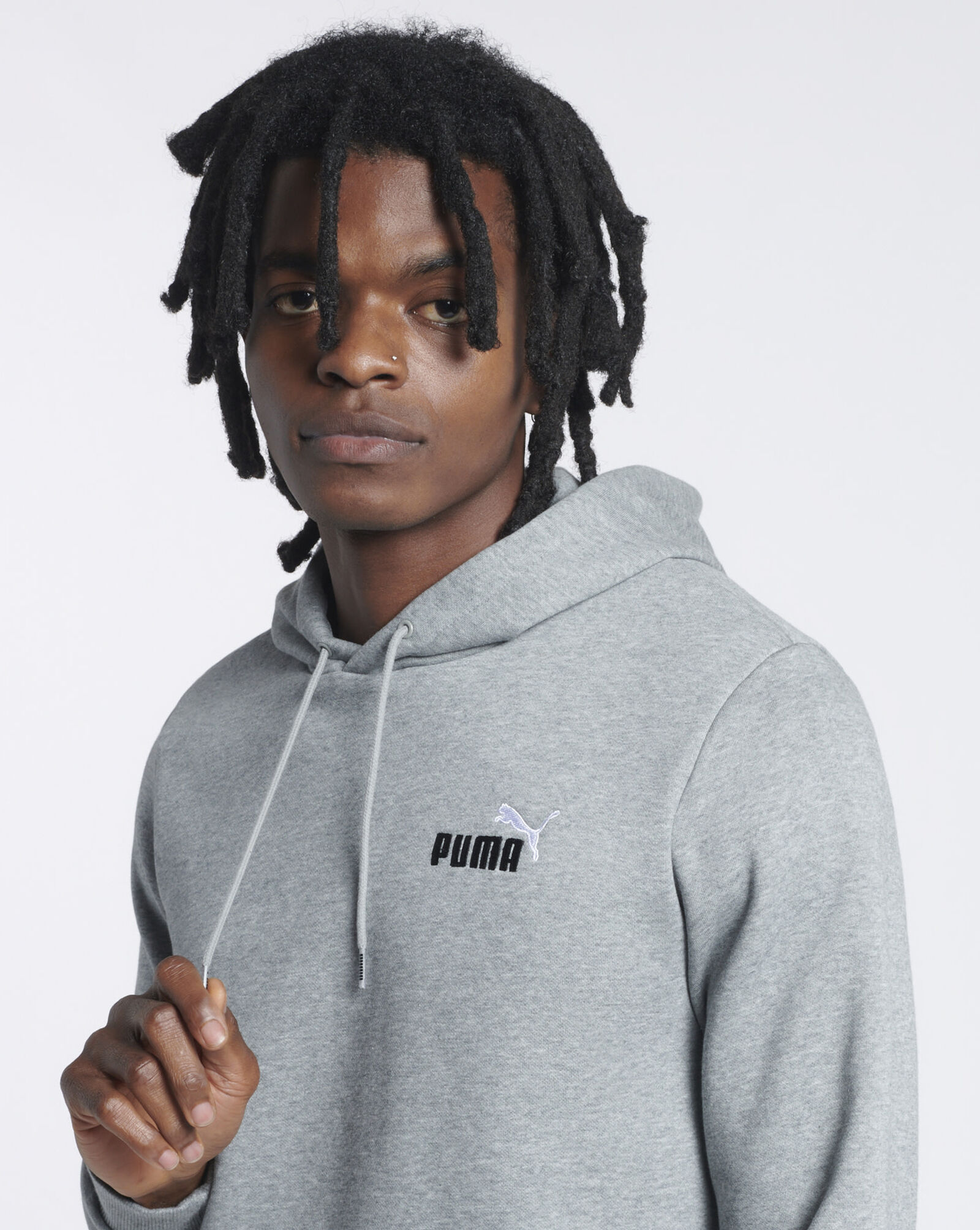 Shop PUMA Essential Embroidered Hoodie 84680803 grey SNIPES USA