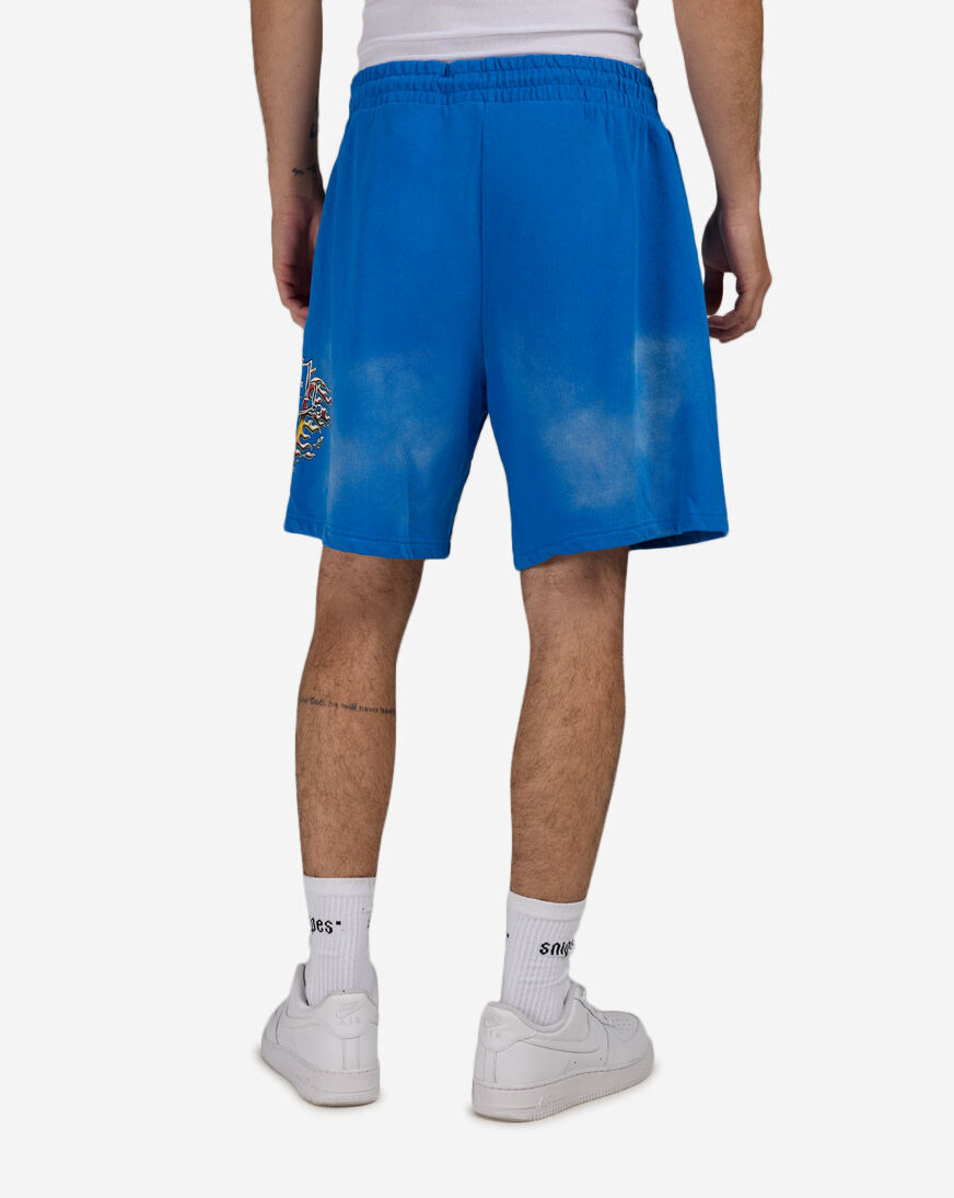 Shop Von Dutch Chrome Electric Eyeball Shorts VND3B0183SN-BLU blue