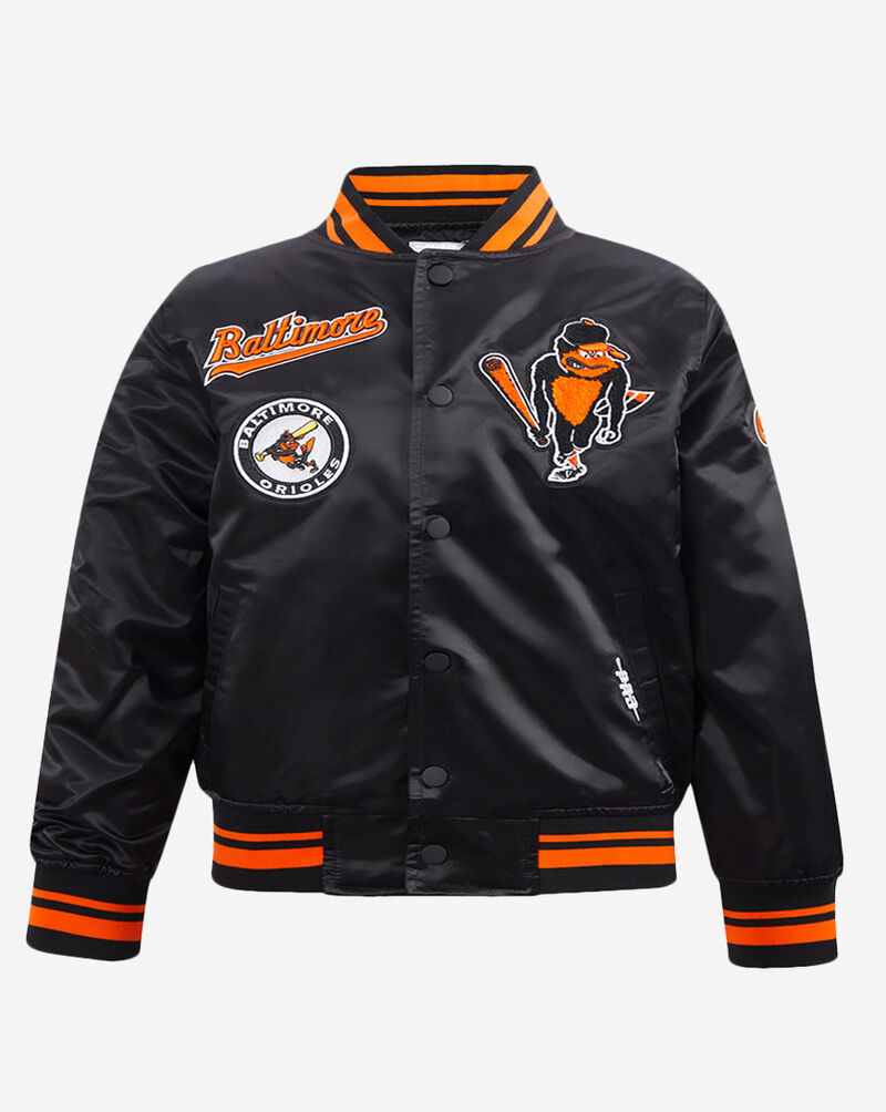 PRO STANDARD Big Boys' Baltimore Orioles Retro Classic Rib Satin Jacket LBOB6315096-BOR Black 1