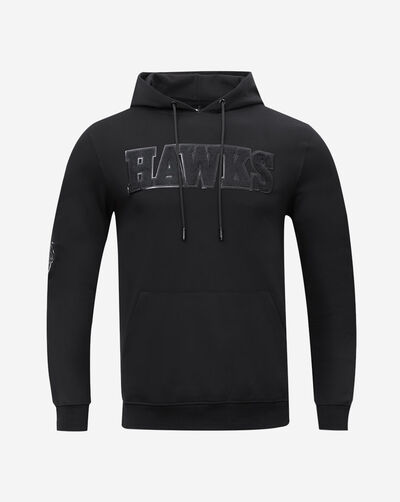 Atlanta Hawks Triple Black Double Knit Pull Over Hoodie