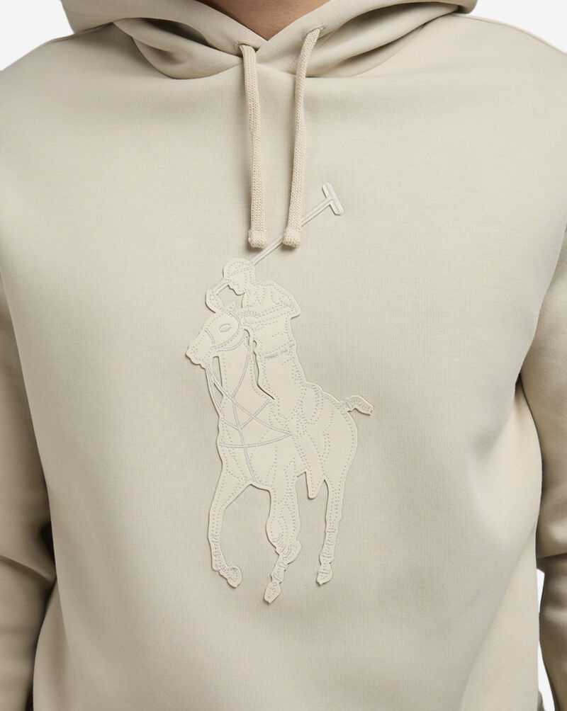 Polo Ralph Lauren Leather Pony Double Knit Hoodie 710957585002-STN Beige 3