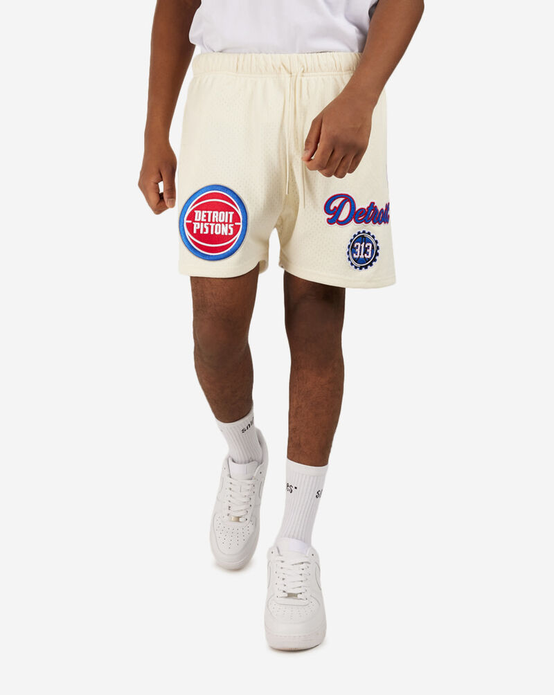 PRO STANDARD Detroit Pistons Area Code Mesh Shorts BDP3515660-EGG White 1