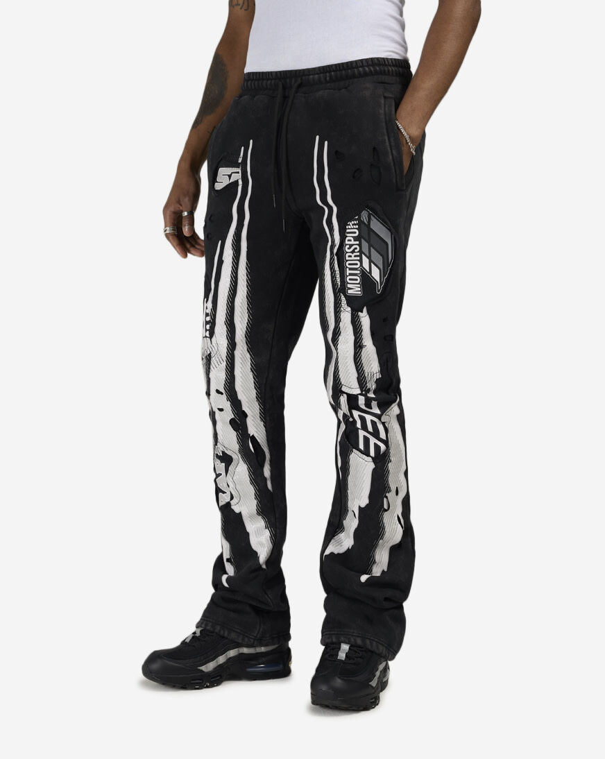 Shop Smoke Rise Racing Fleece Pants FP26S428SNZ-BLK black | SNIPES USA