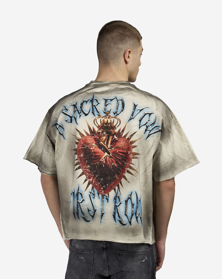 Shop First Row Sacred Vow Angel Cropped Tee FRM3039-CRM cream