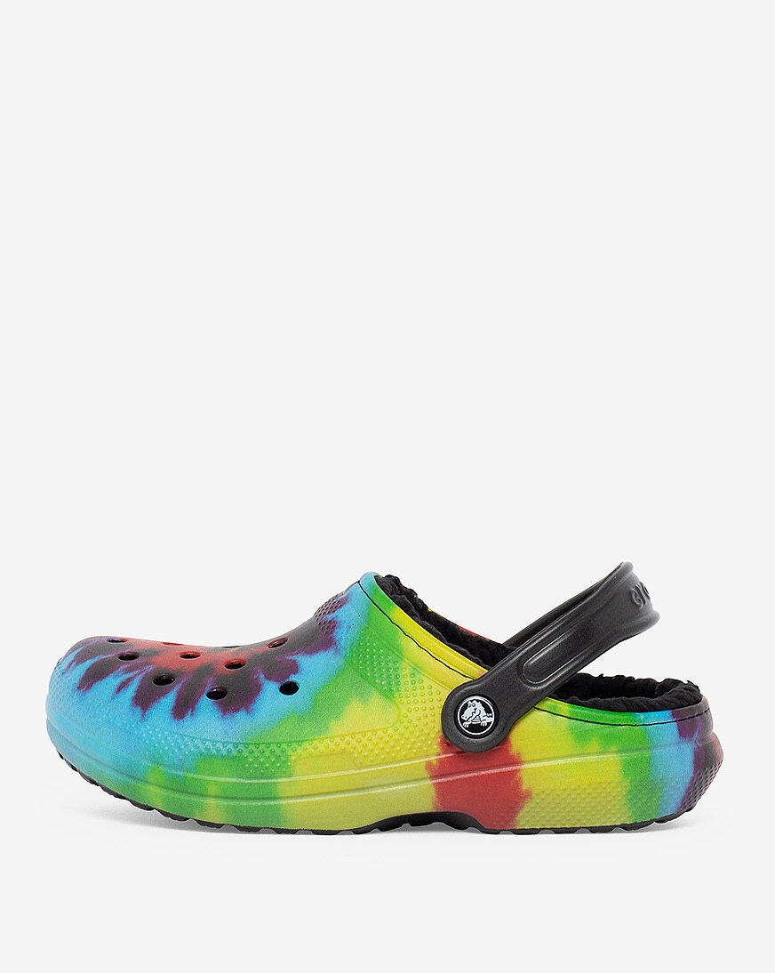 Fleece lined tie dye crocs outlet